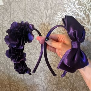 NEW lot of 2 purple headbands bow flowers